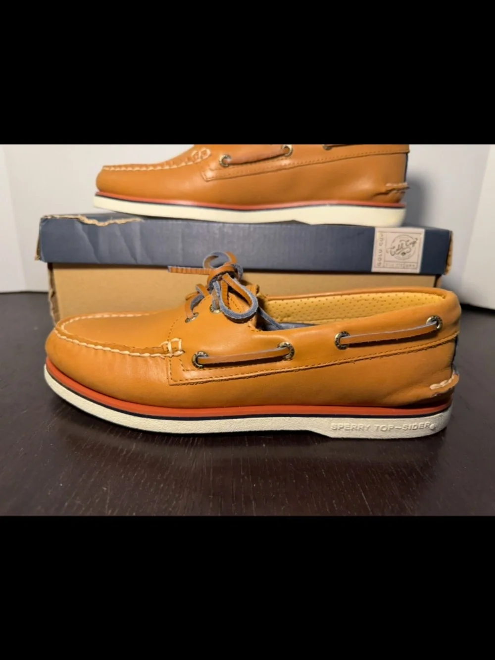 Sperry Gold Cup Authentic Original 2 Eye Boat Shoes Tan Mens 8M